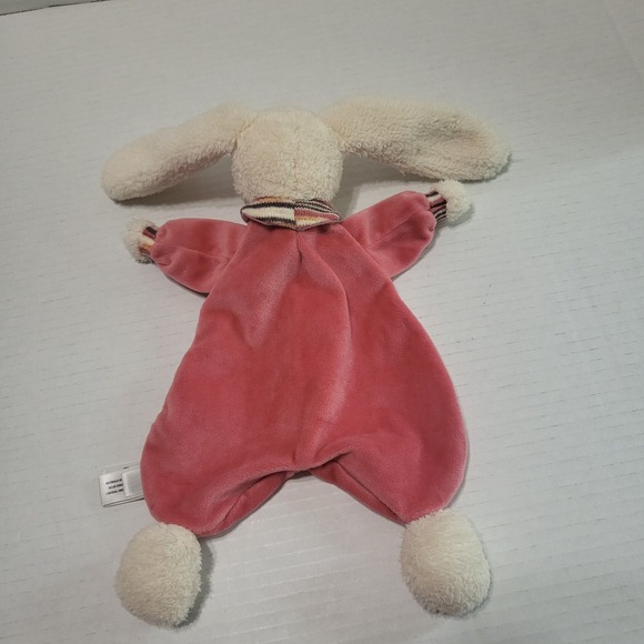 Jellycat Lingley Bunny Soother Blanket Pink Stripes Comforter Lovey Doudou Plush - Picture 3 of 6